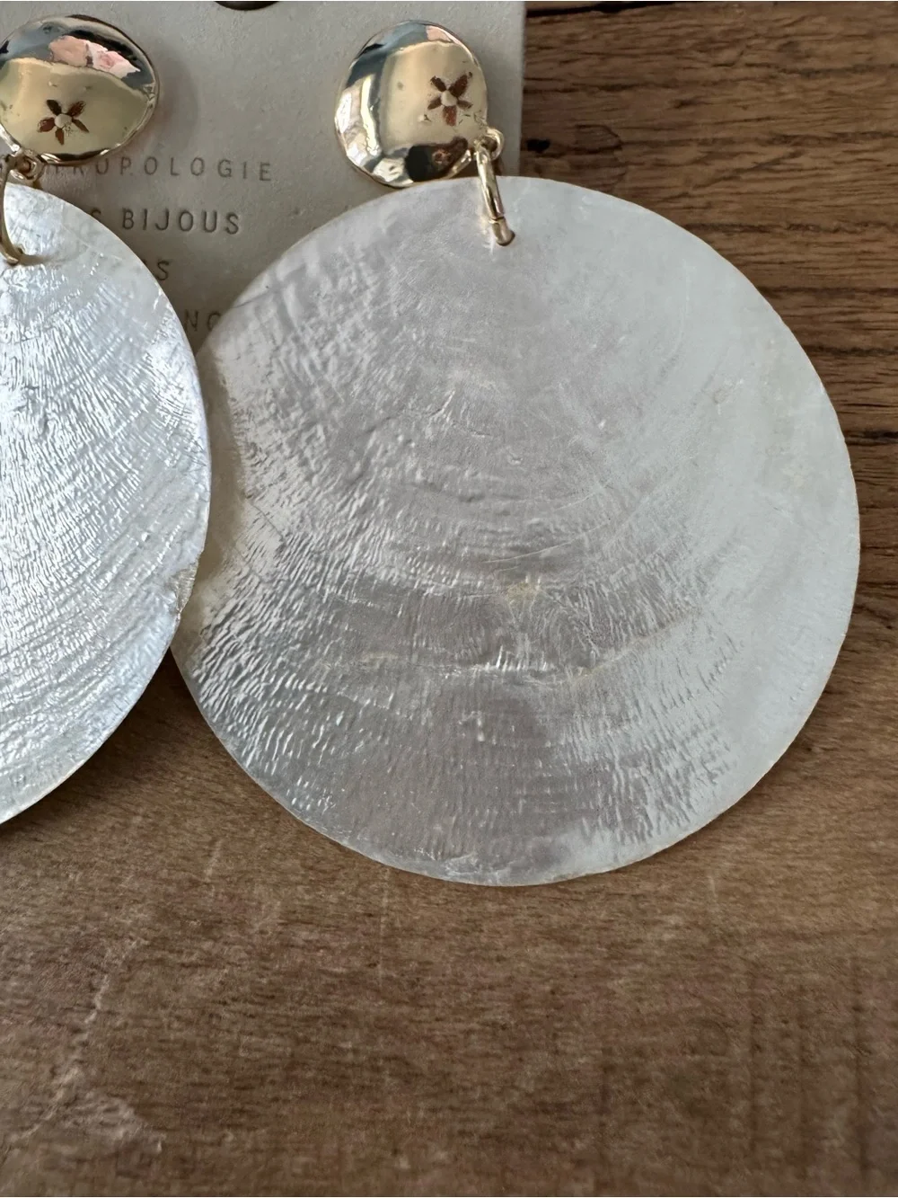 NEW Anthropologie Shipwrecked Shell Statement Coastal Boho Earrings